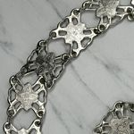 Ornate Silver Tone Flower Chain Belt Double Hook Decorative One Size ✨ Photo 7
