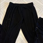Michael Lauren  Women’s Black Side Rouched Joggers Splatter Paint Detail Size XS Photo 2