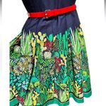 Tommy Hilfiger Navy And Green Cactus Print Skirt Knee Length Dress Size 2 Photo 3