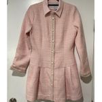 S'Edge Macy Tweed Mini Dress Light Pink Size Small NWT Faux Leather Details Photo 1
