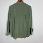 Joseph  Silk Blouse Top Womens 36‎ FR 4 US Sage Green Crepe Long Sleeve Pullover Photo 8