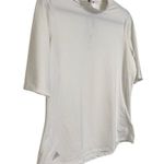 Adidas Womens Mock Neck Short Sleeve Textured Polo Shirt Golf White NWT Large Photo 2