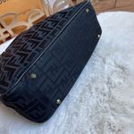 Fendi Zucchino Tote Handbag Canvas Leather Black Italy Authentic 0022-29900 Photo 7