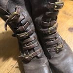 Free People  A.S. 98 Brown Leather Combat Boots Photo 4