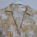 C&C California C&C Linen Beige Italy Travel Vacation Patterned Button-Up Long Sleeve Shirt SZ M Photo 1