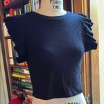 DELUC Zayn Ruffle Top. XS. NWOT ♡ Black Photo 1