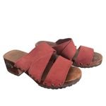 Candie's Wood Platform Chunky Block Heel Sandals Womens 6 Slides Lug BOHO Hippie Photo 7