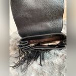 NWT Black Fringe Leather Backpack Photo 3