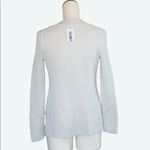 Ecru NWT  Mohair Blend Knit Lightweight Sweater V Neckline Metallic Photo 4