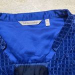 Soft Surroundings  Women's Royal Blue Velvet‎ Pixel Long Sleeve Blouse XL Photo 2