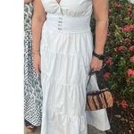 DEREK LAM X RTR Light Blue 100% Cotton Hourglass Cap Sleeve Tiered Dress Size 46 Photo 0