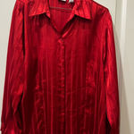 Covington  XL 18 Red Satin Button-Up Shirt Photo 0