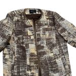 LAFAYETTE 148 New York Brown Cream Tweed Long Open Jacket Coat Size 18W Photo 3