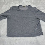 Gymshark  Solace sz Sm Womens Gray Cropped Long Sleeve Athletic Pullover‎ Sweater Photo 0