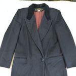 Charter Club Vtg Charter Navy Blue Wool Long Coat Double Breasted One Button Womens 6 Petite Photo 6