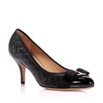 Salvatore Ferragamo Ferragamo Carla Quilted Leather Cap Toe Pumps in Black, NWT, Size 11 B Photo 3