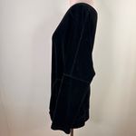 Boston Proper  Sport Black Scoop Neck Velour Sweatshirt Shirt Size Medium Photo 5