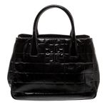 Tory Burch | Black Quilted Marion Patent Leather Satchel Double Handle Purse Bag Photo 0