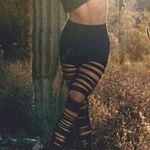 Alo Yoga Alo High-Waist Extreme Ripped Warrior Leggings Black Edgy Hi-Rise Destroyed Pant Photo 8