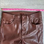 Mother The Mid Rise Dazzler Ankle Jeans Brown Wax On Wax Off Faux Leather 25 Photo 6