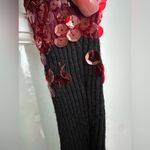 Antonio Melani Elegant Sequin Maroon & Black Sequin 100% Wool Sweater Size Med Photo 8