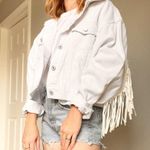 White Mama Fringe Jean Jacket Photo 2