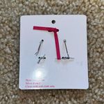 M Initial Earrings Silver Photo 0