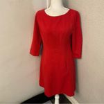Vince Camuto  Coral Sheath Dress 6 Fit & Flare Boat Neck Pockets Classic Dopamine Photo 4