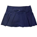 Athleta  Ace Tennis Skort 13.5” Size XL Blue Lined Pockets Pleated Athleisure Gym Photo 3