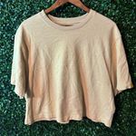 YELLOW LABEL CO. BOXY TAN CROP TOP SIZE LARGE NWOT Photo 0