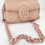 Gucci  GG Marmont Calfskin Chevron Matelasse Double G Shoulder Bag Chain Belt Bag Photo 0