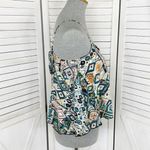 Elodie Tribal Print Tie Back Cropped Tank Top Y2K Teal Multi Size Small Photo 2