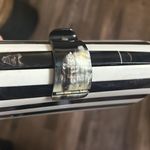 Black and white stripe Women’s hard sided hand clutch Photo 11