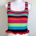 Tommy Hilfiger  Knit Rainbow Cropped Sweater Tank Photo 0