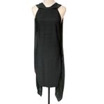Venus  Women's Sleeveless Sheer Casual Trendy High Low Hem Dress Black Size 10 Photo 7