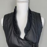 DASH by Kardashian Woman’s Leather Moto Vest Jacket Size XS Black Y2K Biker Photo 3