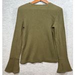 Madewell  Olive‎ Green Ribbed Bell Sleeve Sweater Top Size XS Photo 3