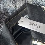 NWT Tweed Jacket with Contrast Denim Trim Button Up Jacket Blazer Medium Blue Photo 6