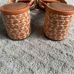 Universal Threads Universal Thread Rachel Square Toe Heeled Slides Sandals Coral orange Size 11 Photo 5