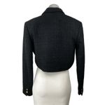 ZARA  Women's Black Tweed Double Brested Collared Long Sleeve Crop Jacket Size S Photo 1