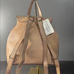 Embossed Tan Vegan Leather Backpack antique gold hardware Photo 1