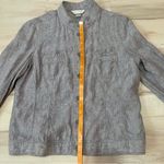 Christopher & Banks 100% Linen Jacket Button Down Shirt Size Large Preppy Photo 11