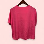 Talbots Cute pink silky button front blouse short sleeve bubblegum Photo 2