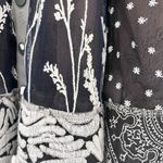 Byron Lars Black Navy White Floral Embroidered Tulle A Photo 5