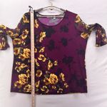 Susan Graver  Tunic Floral Maroon Purple 2X Photo 9
