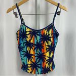 Malibu Dream Girl  XL Retro Tropical Hawaiian Palm Trees Tankini Tank Bikini Top Photo 0