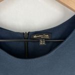 Massimo Dutti  Mini Shift Dress Womens Small Blue Puff Sleeve Back Tie & Zip Photo 2