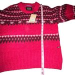 Scotch & Soda Cable Knit Fair Isle Sweater Cosmic Pink Red Alpaca Wool Blend Med Photo 4