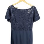 Jenny Packham Formal Dress Midnight Blue Lace Bodice Sequins Maxi‎ 14 New Photo 1