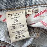 Alice + Olivia  Jeans Amazing High Rise BF Raw Hem Cuff Jean Rockstar Blue Wash Photo 9